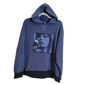 Midnights Album Graphic Hoodie Blue Navy Women's Large Taylor Concert Swifties